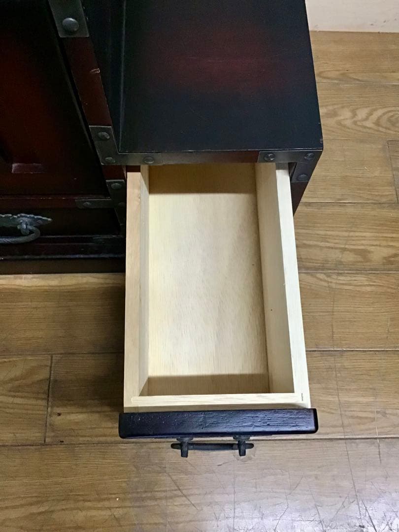 aya3953 ☆222☆民芸家具☆時代箪笥風☆右階段箪笥☆和家具☆鉄金具
