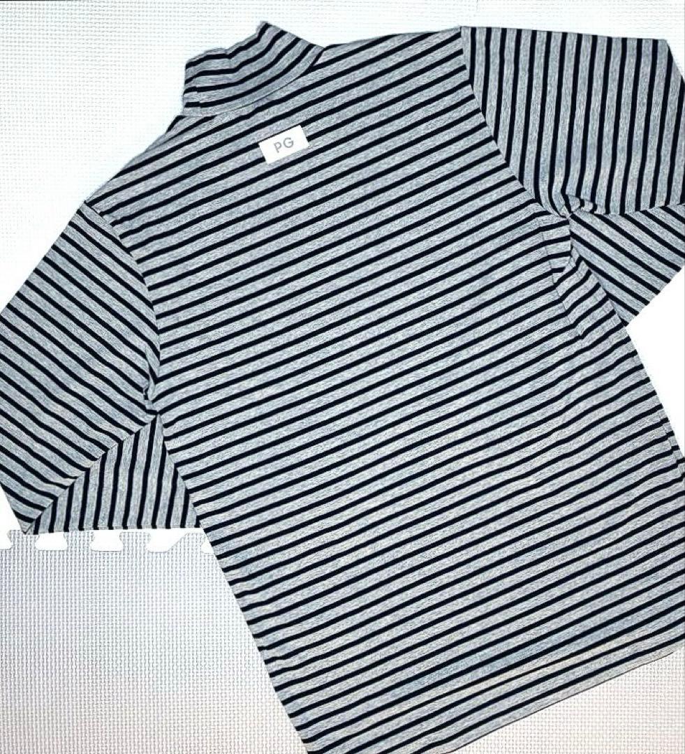 PEARLY GATES ベア天竺 ハイネックカットソー（GRAYボーダー／4）