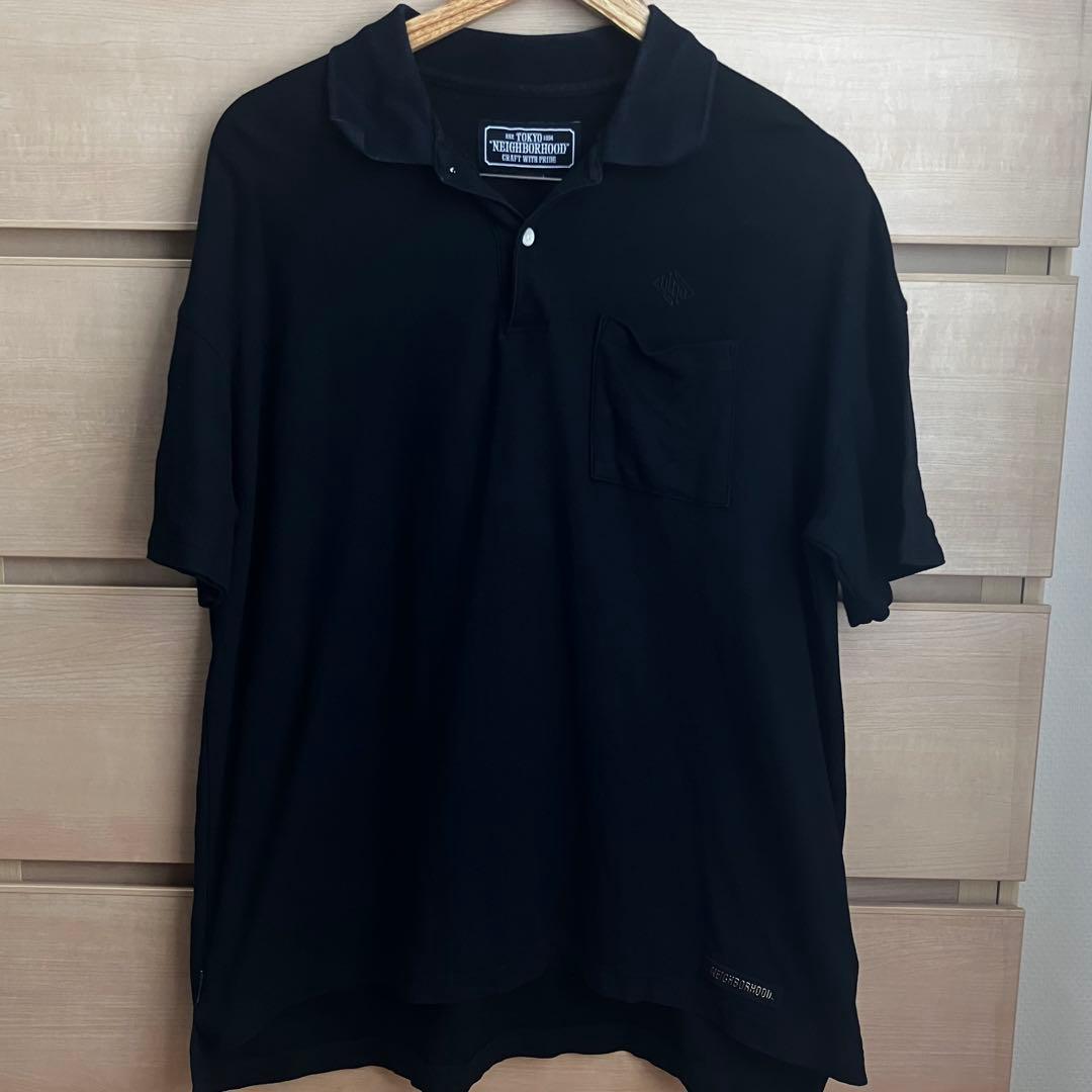 【複数割】ネイバーフッドNEIGHBORHOOD 半袖ポロシャツ　黒　Lサイズ