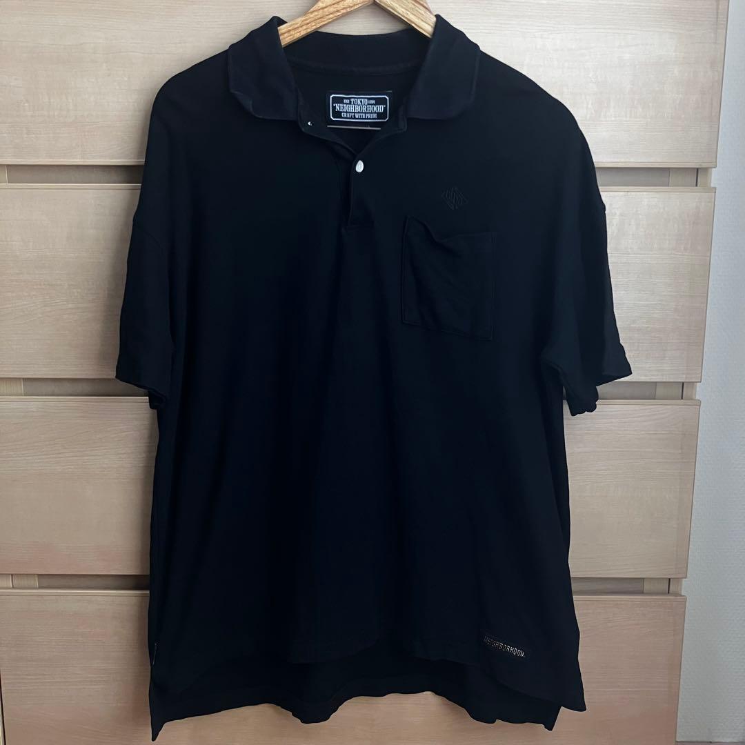 【複数割】ネイバーフッドNEIGHBORHOOD 半袖ポロシャツ　黒　Lサイズ