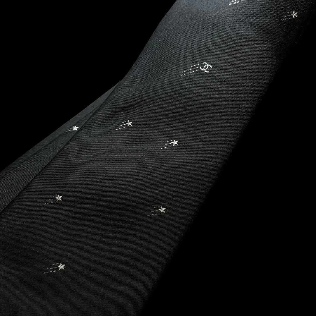 未使用 CHANEL ブラックタイ ココマーク 流れ星 ラメ入り 希少 ソリッド