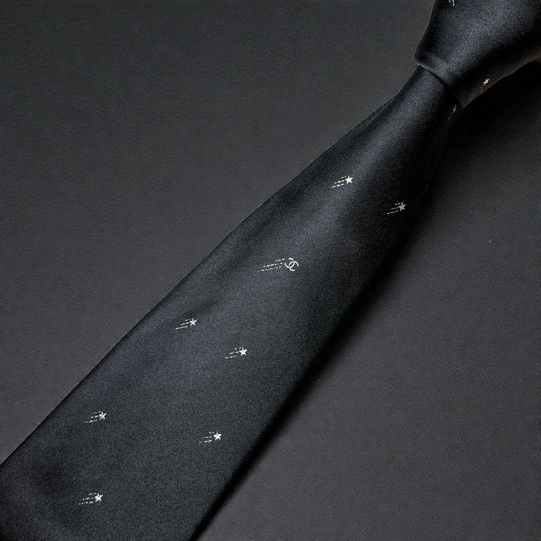 未使用 CHANEL ブラックタイ ココマーク 流れ星 ラメ入り 希少 ソリッド