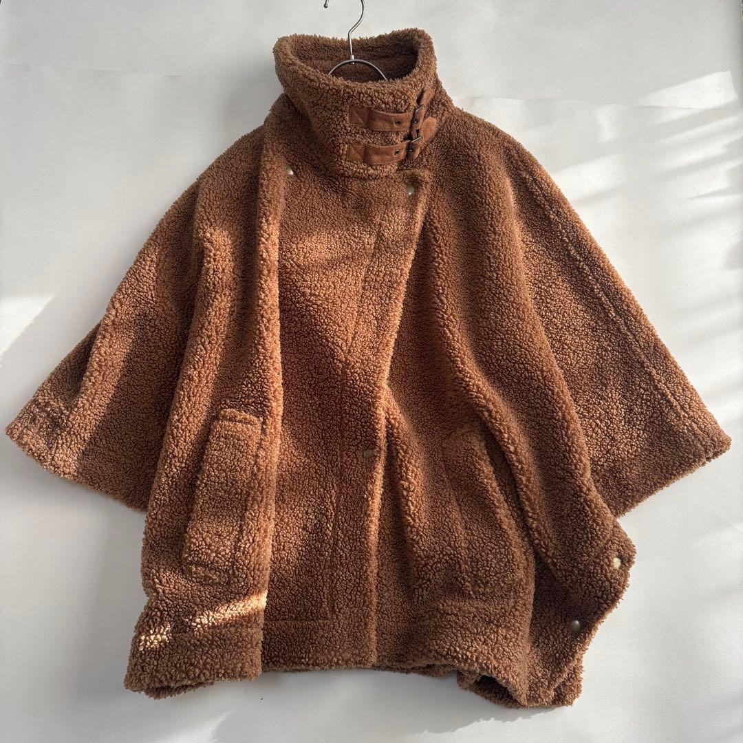 FRAMeWORK ボアポンチョ　ボアコート　キャメル