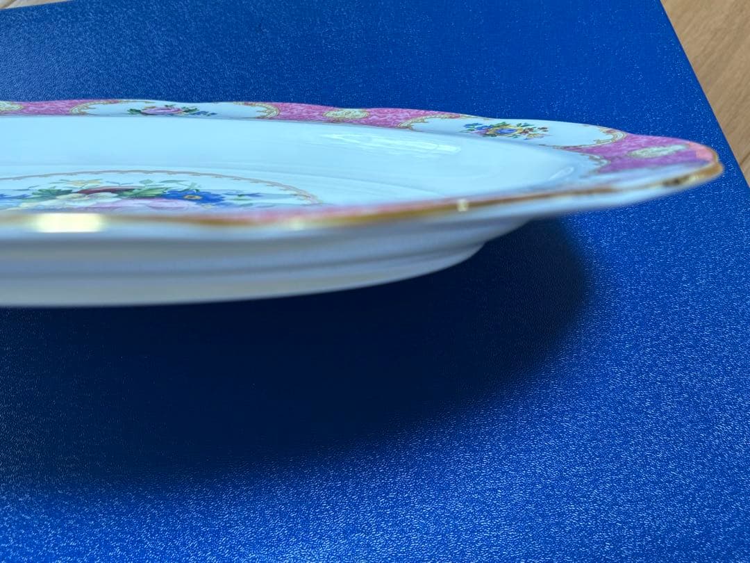 未使用ロイヤルアルバート　レディカーライル　大皿　パーティー皿　オーバル　ピンク