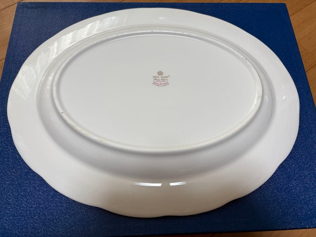 未使用ロイヤルアルバート　レディカーライル　大皿　パーティー皿　オーバル　ピンク