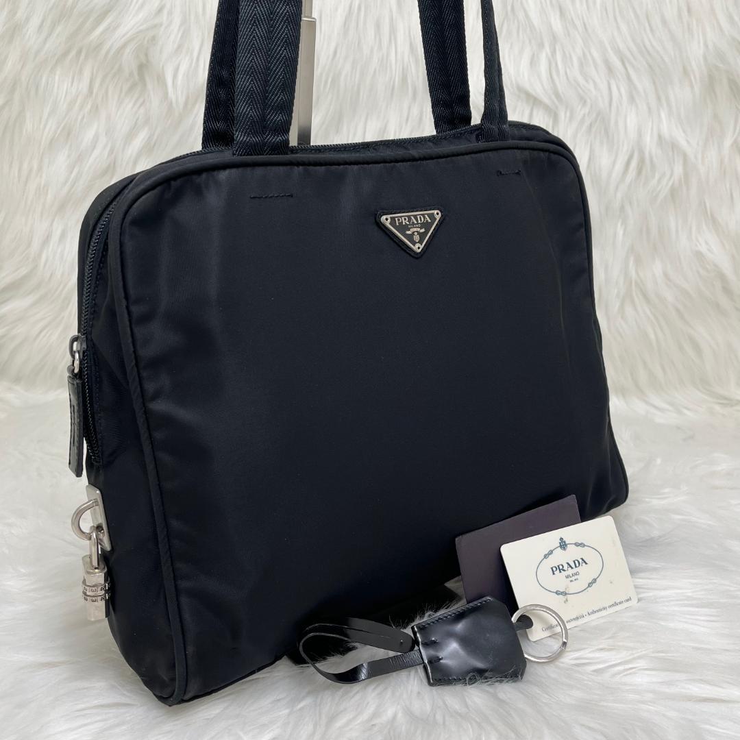 PRADA プラダ　ナイロン ショルダー　トートバッグ三角プレート　白タグあり