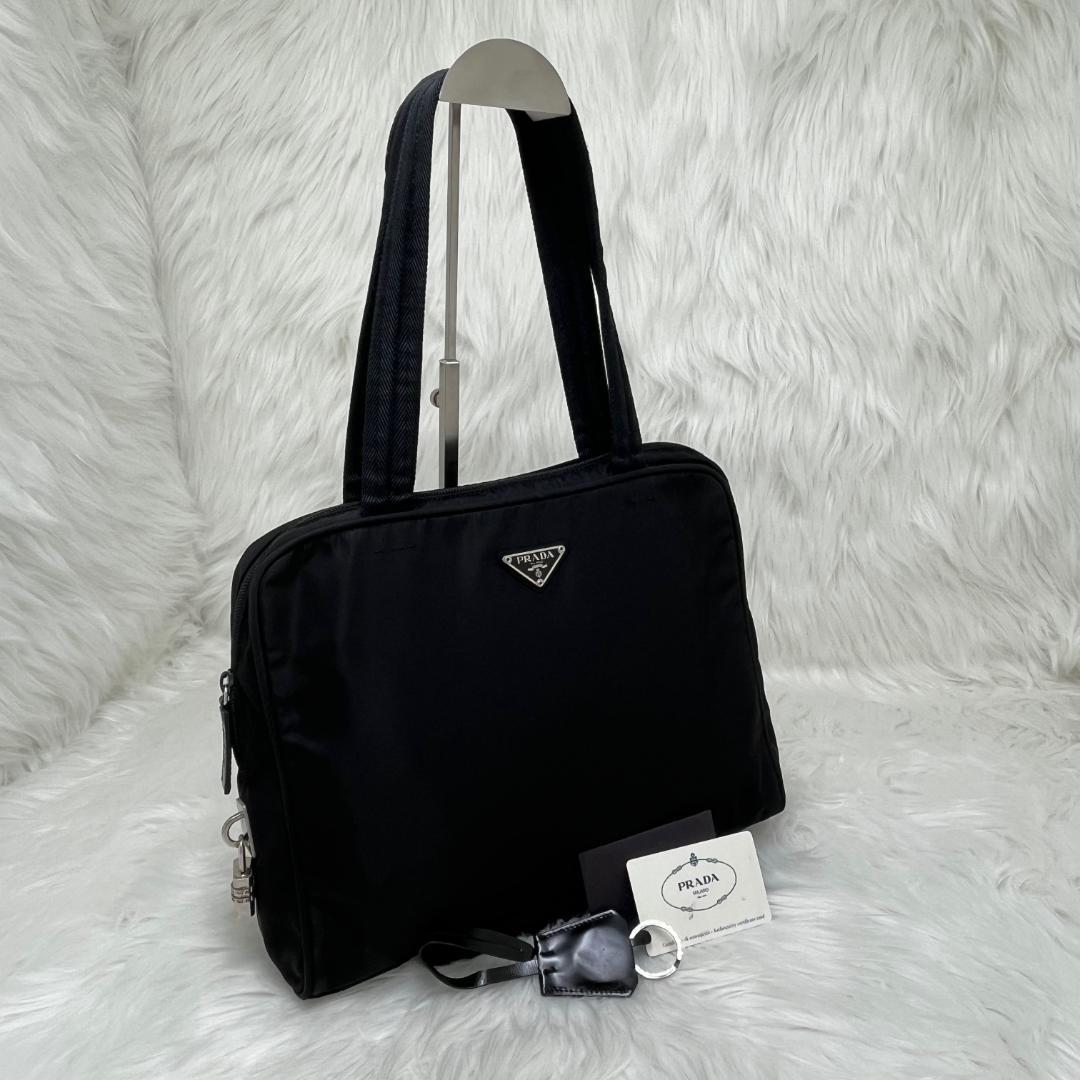 PRADA プラダ　ナイロン ショルダー　トートバッグ三角プレート　白タグあり