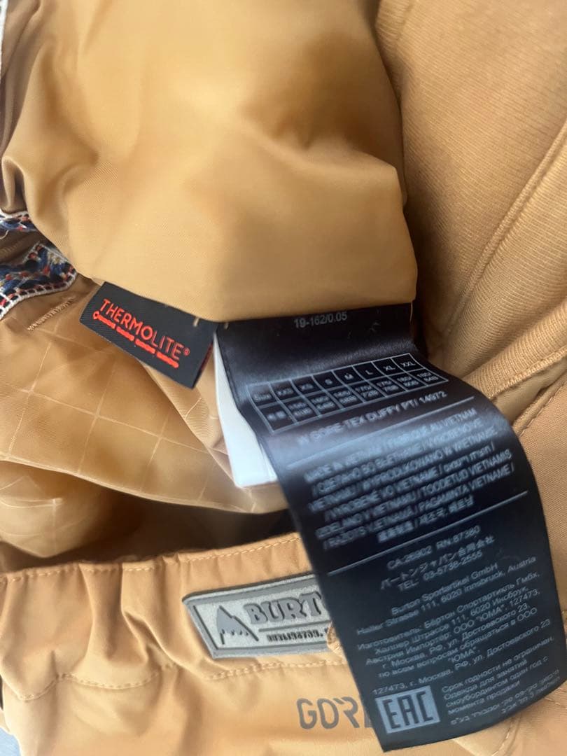 BURTON GORE-TEX スノーボード・スキーウェア パンツ Mサイズ 黄