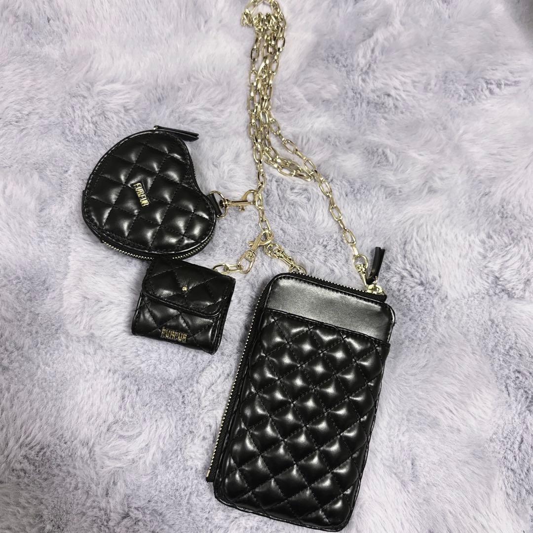 FURFUR キルティング3SETマルチショルダー ブラック