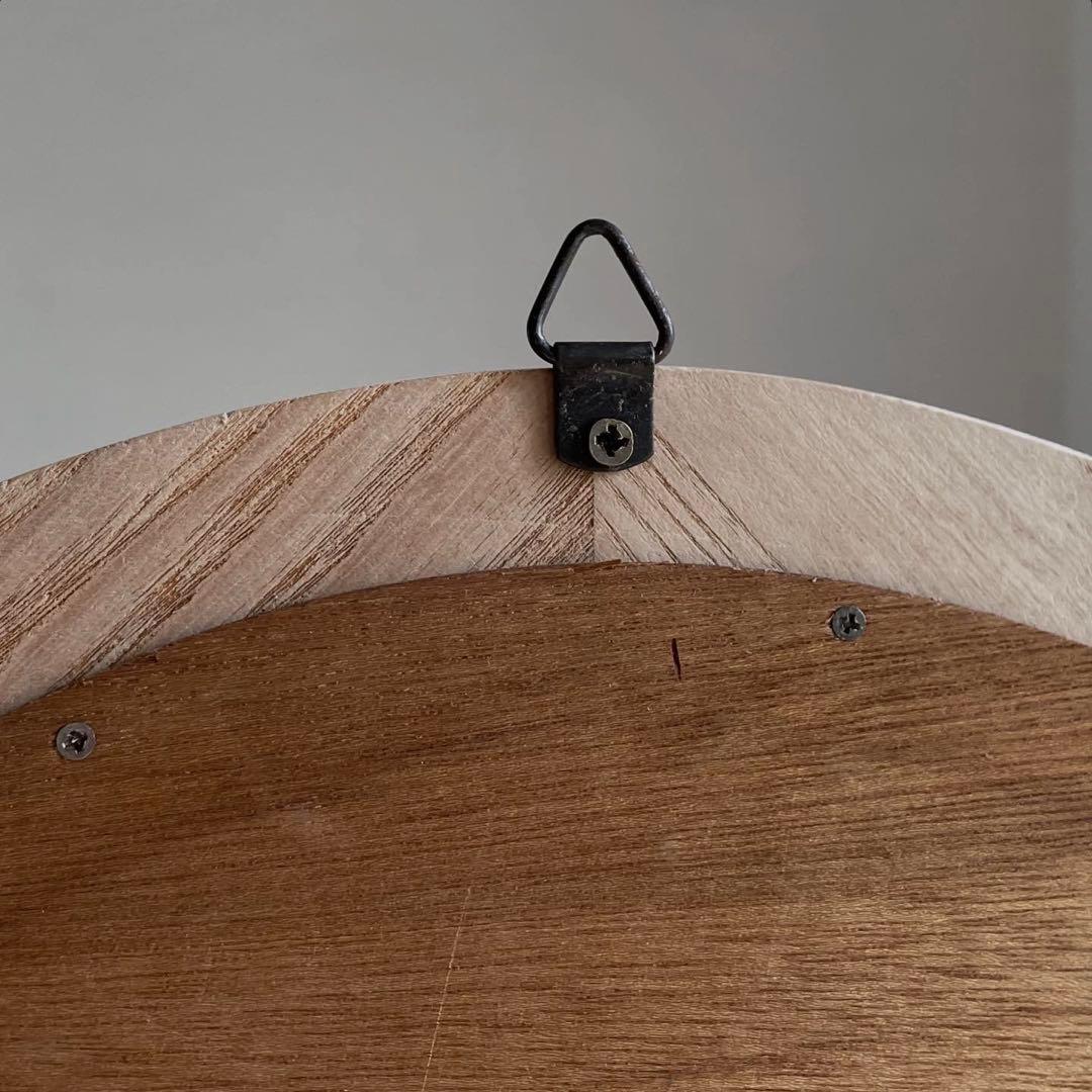 アンティーク　古い木枠オーバルミラー　鏡　壁掛け　レトロ　アトリエ　古道具