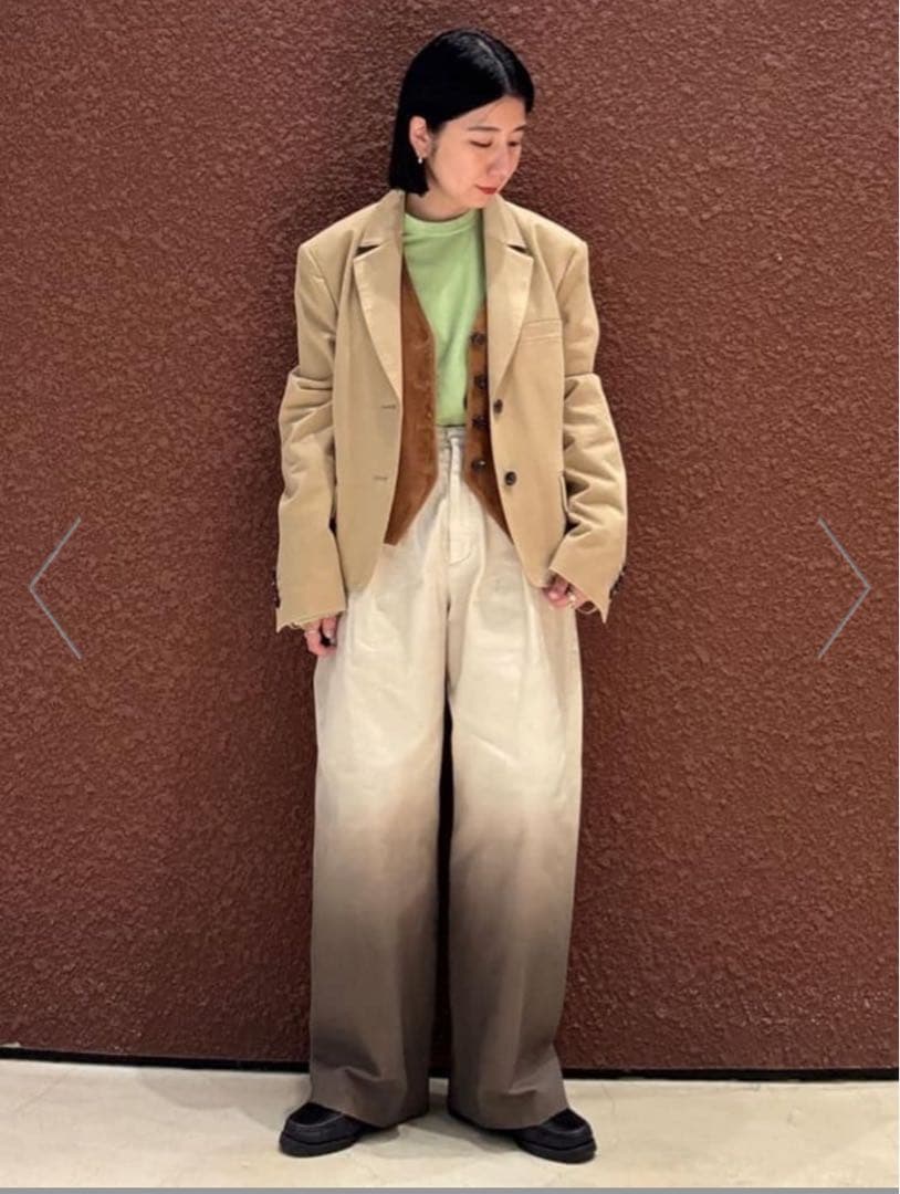 美品　　＜6(ROKU)＞コットン ダイ パンツ