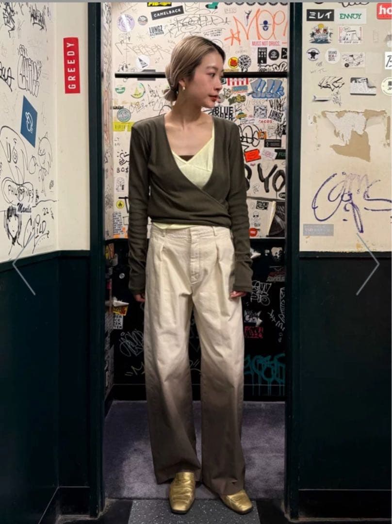 美品　　＜6(ROKU)＞コットン ダイ パンツ