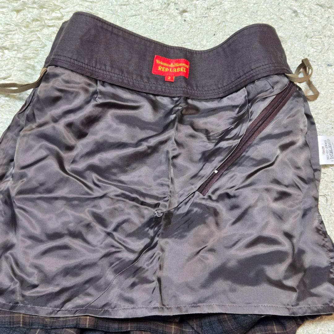 ヴィヴィアンウエストウッド　レッドレーベル　綿　チェック　スカート　サイズ2