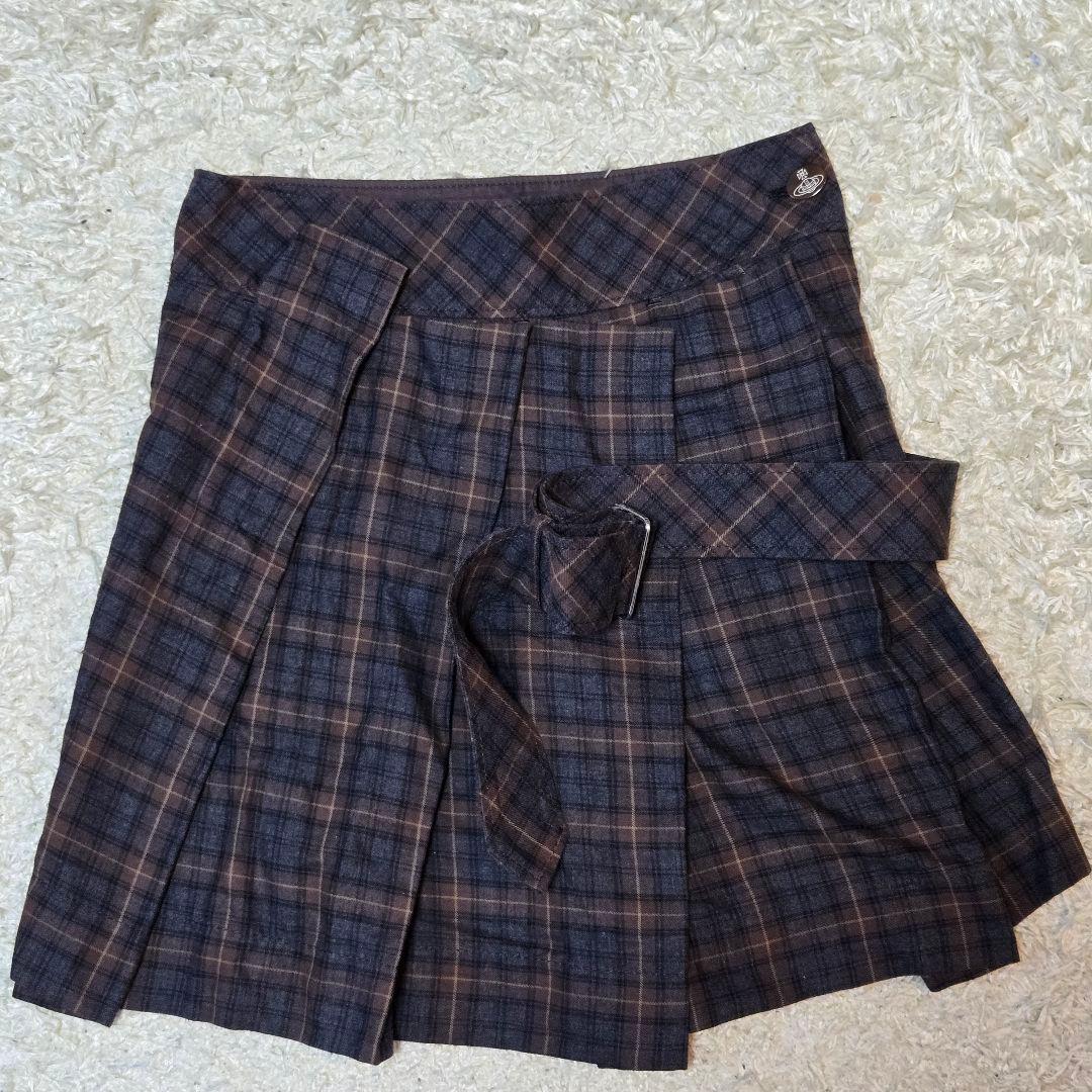 ヴィヴィアンウエストウッド　レッドレーベル　綿　チェック　スカート　サイズ2