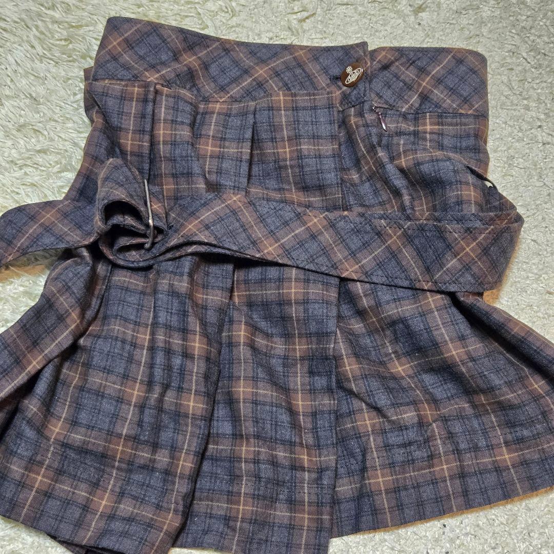 ヴィヴィアンウエストウッド　レッドレーベル　綿　チェック　スカート　サイズ2