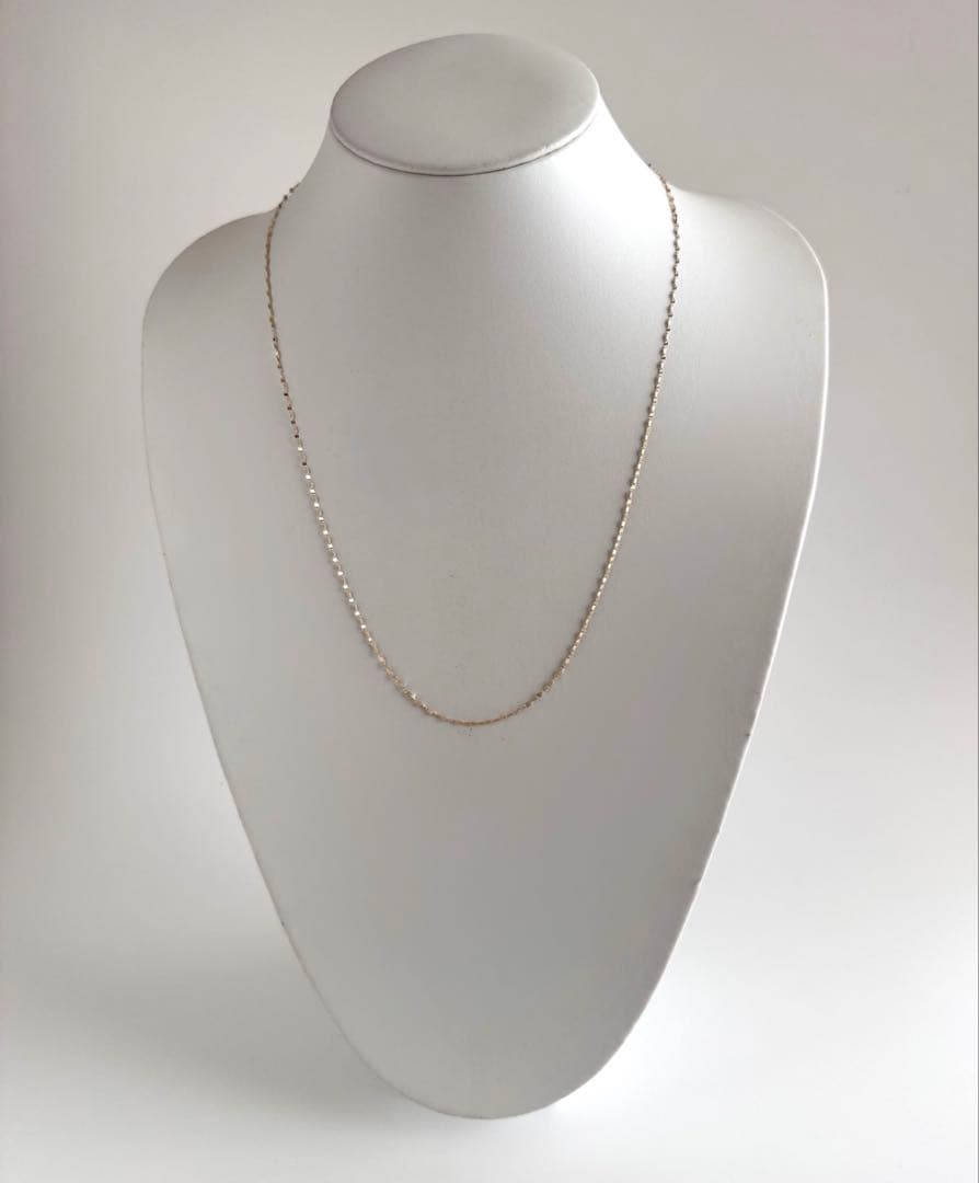 K18YGペタルチェーン ロング2Wayフリーネックレス全長70㎝