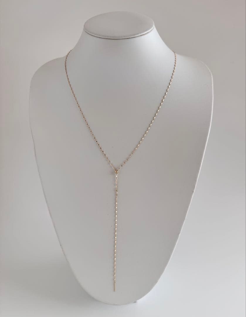 K18YGペタルチェーン ロング2Wayフリーネックレス全長70㎝