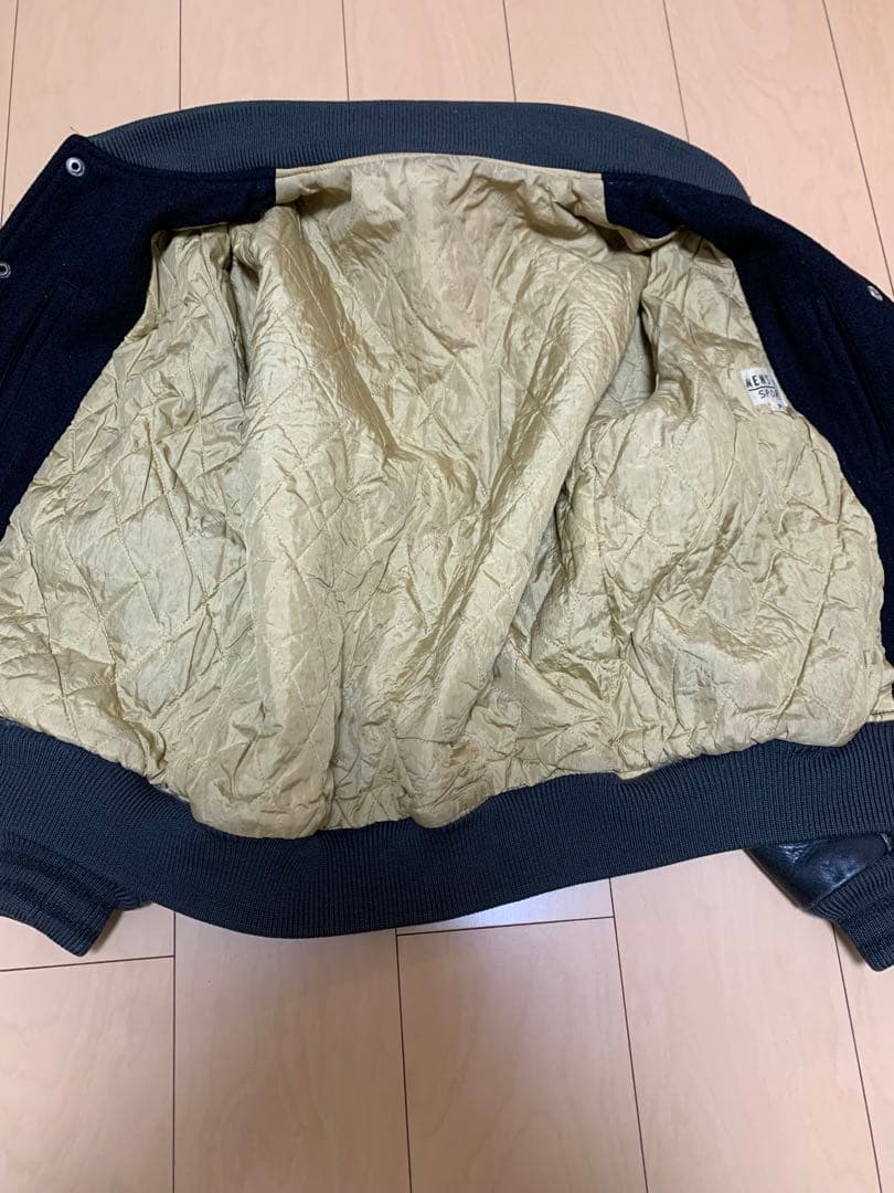 【80s】MEN'S BIGI メンズビギ スタジャン 袖レザー ブラック 希少