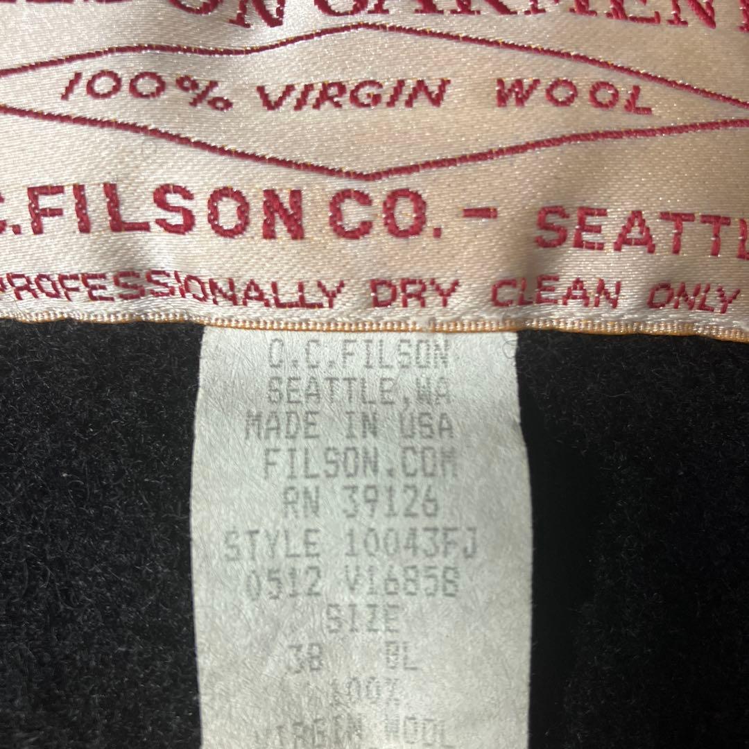 【フィルソン　マッキーノ　クルーザー　38】ウール　ジャケット　黒　USA製