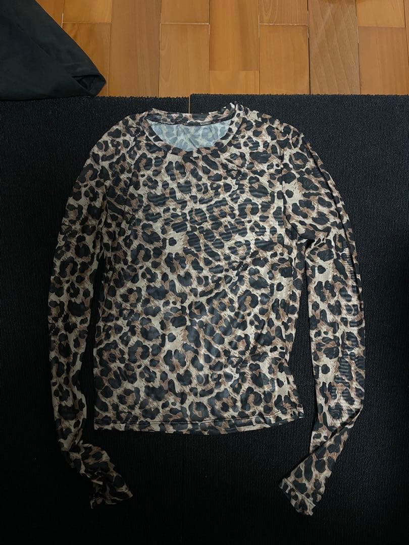 y2k セカンドスキン グランジ レオパード ロンT