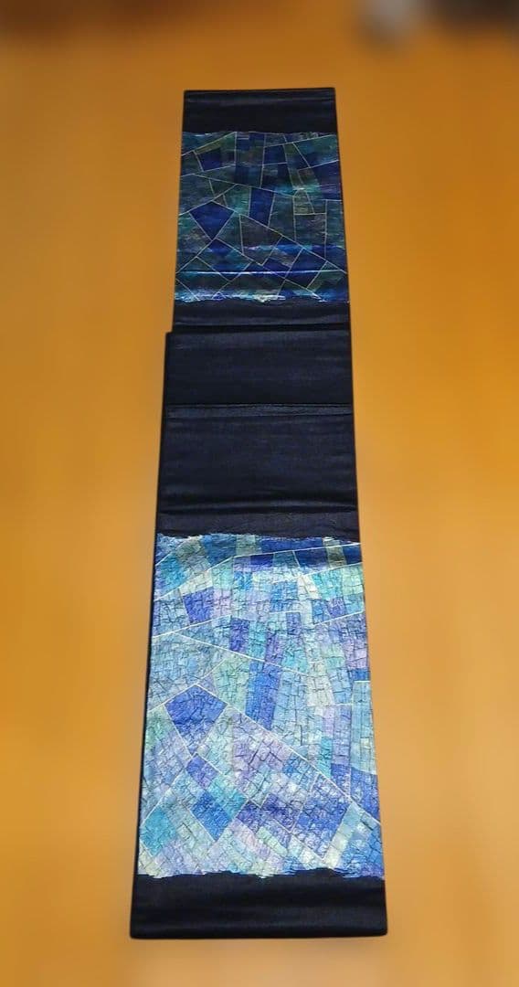 ステンドグラスの洒落袋帯(ブルー系)