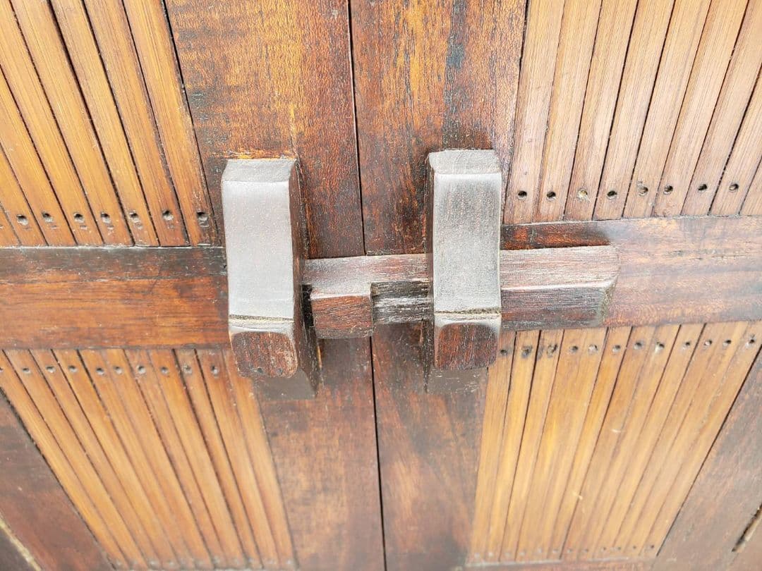 アンティーク調　アジアン家具　チーク＆バンブー　お洒落な小物入れ　チェスト