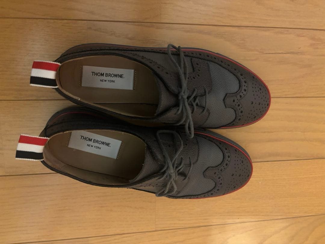 トムブラウン レザースニーカー 美品 グレー