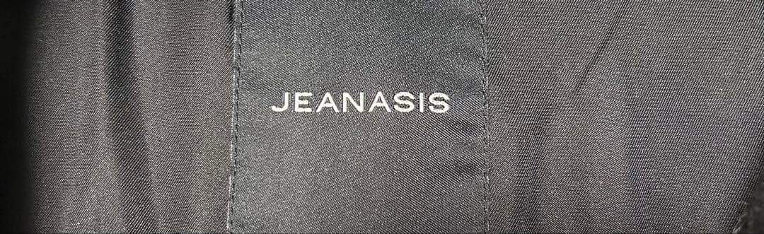 【hikun】JEANASIS スタンドカラー ウールロングコート 黒