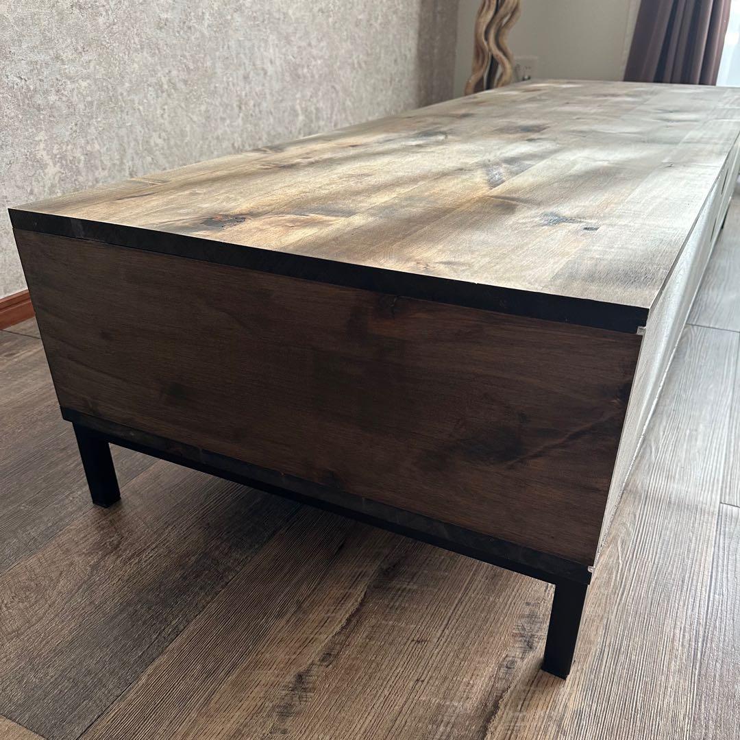 ひ*と様 美品 天然木 オーダー TVボード 幅180cm　古材風