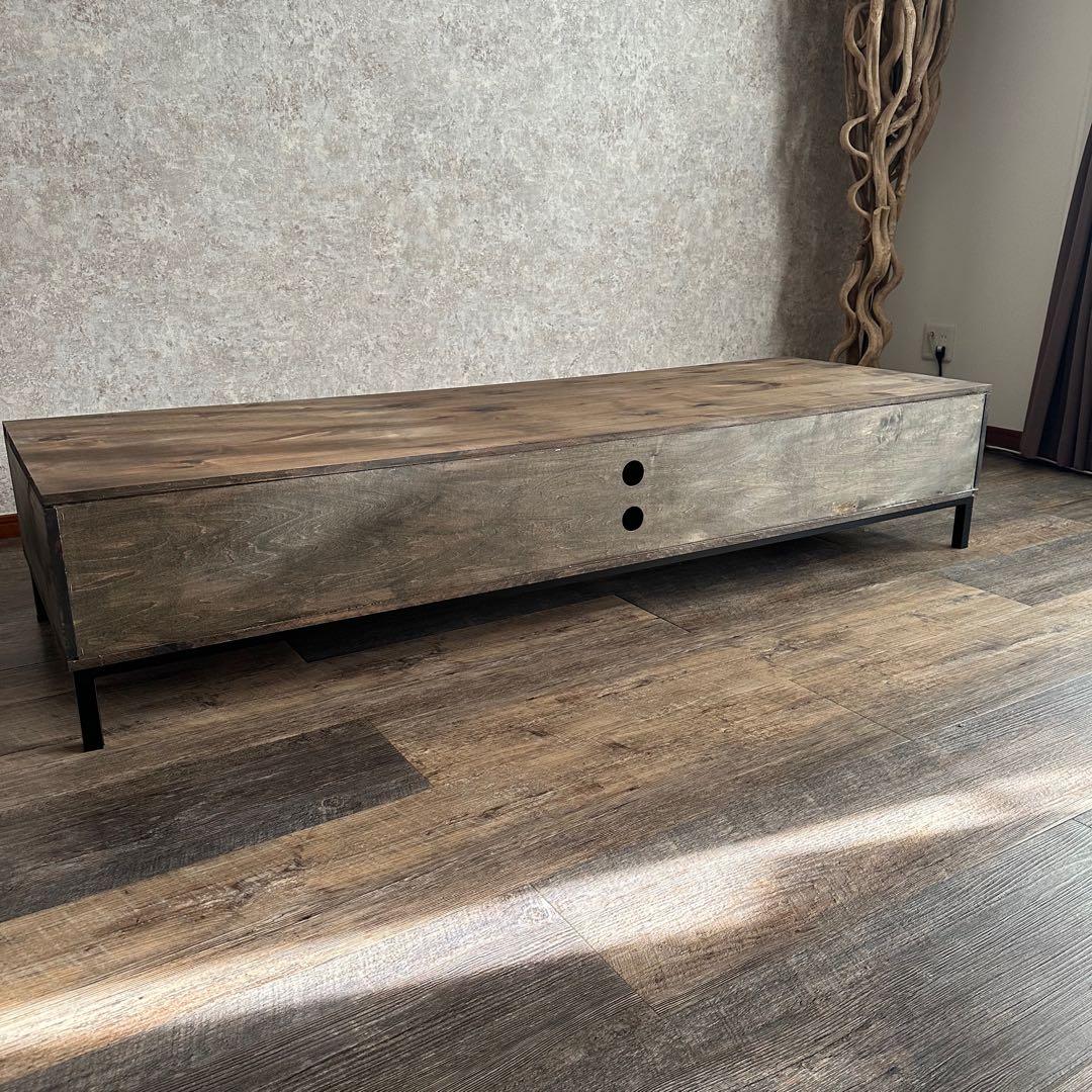 ひ*と様 美品 天然木 オーダー TVボード 幅180cm　古材風