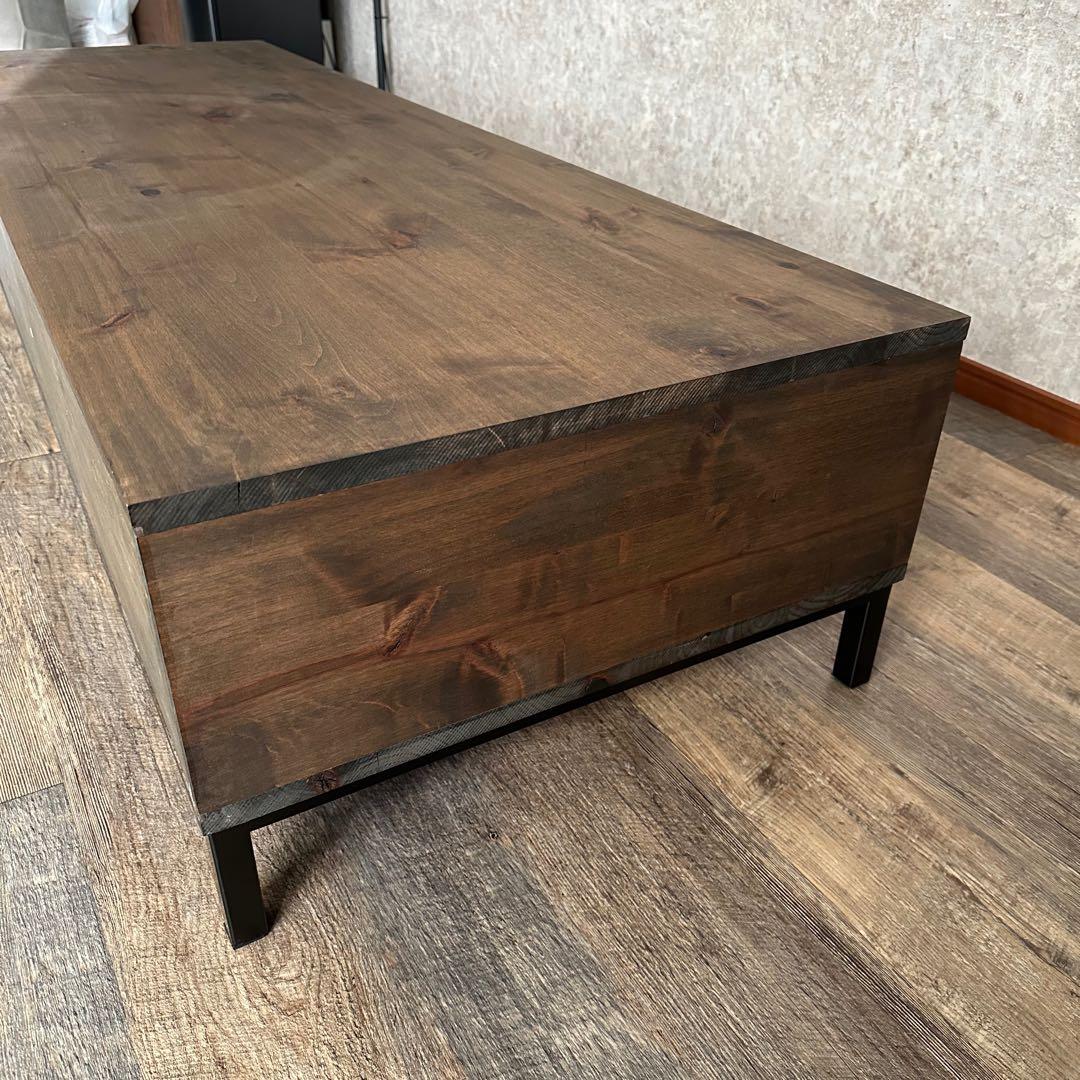 ひ*と様 美品 天然木 オーダー TVボード 幅180cm　古材風