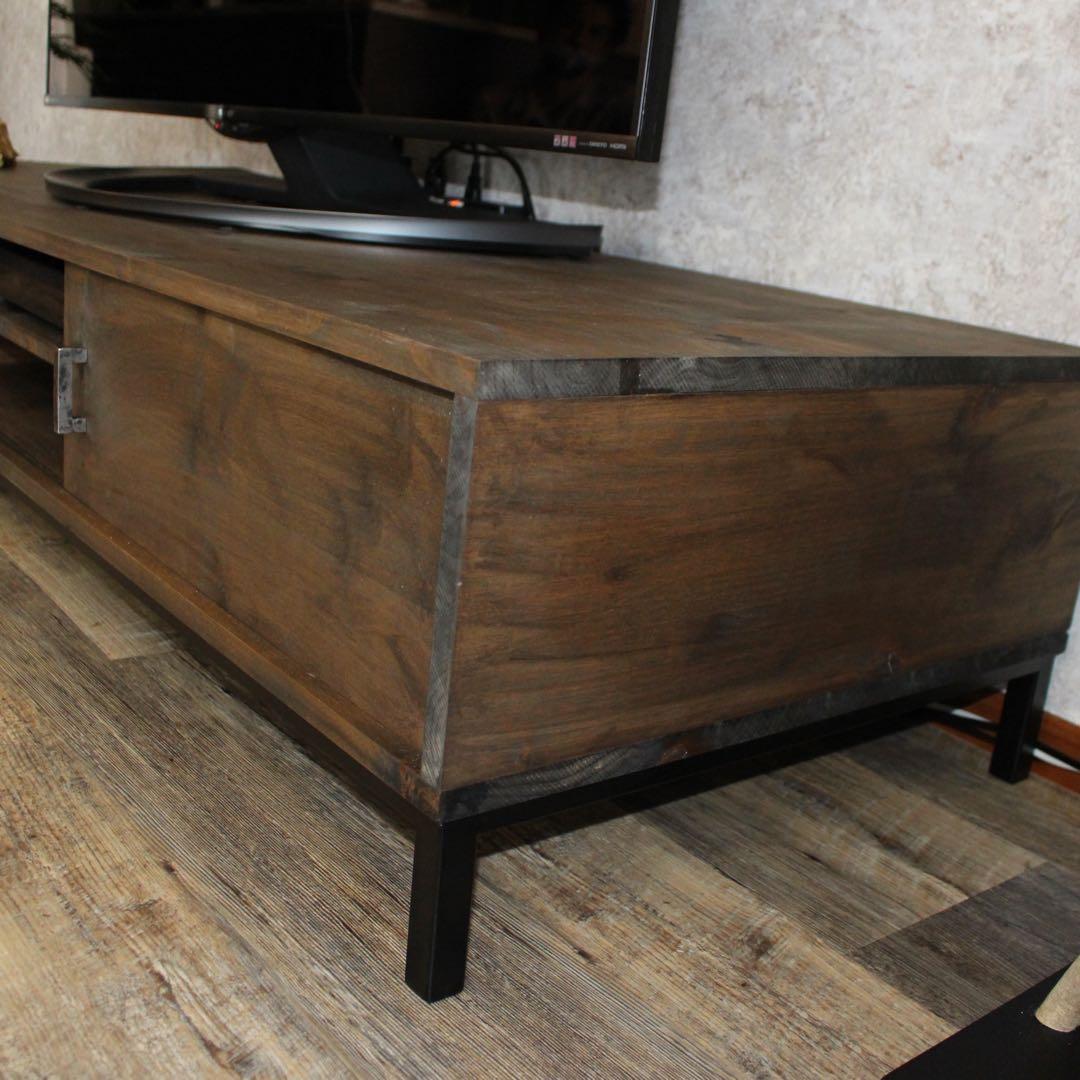 ひ*と様 美品 天然木 オーダー TVボード 幅180cm　古材風