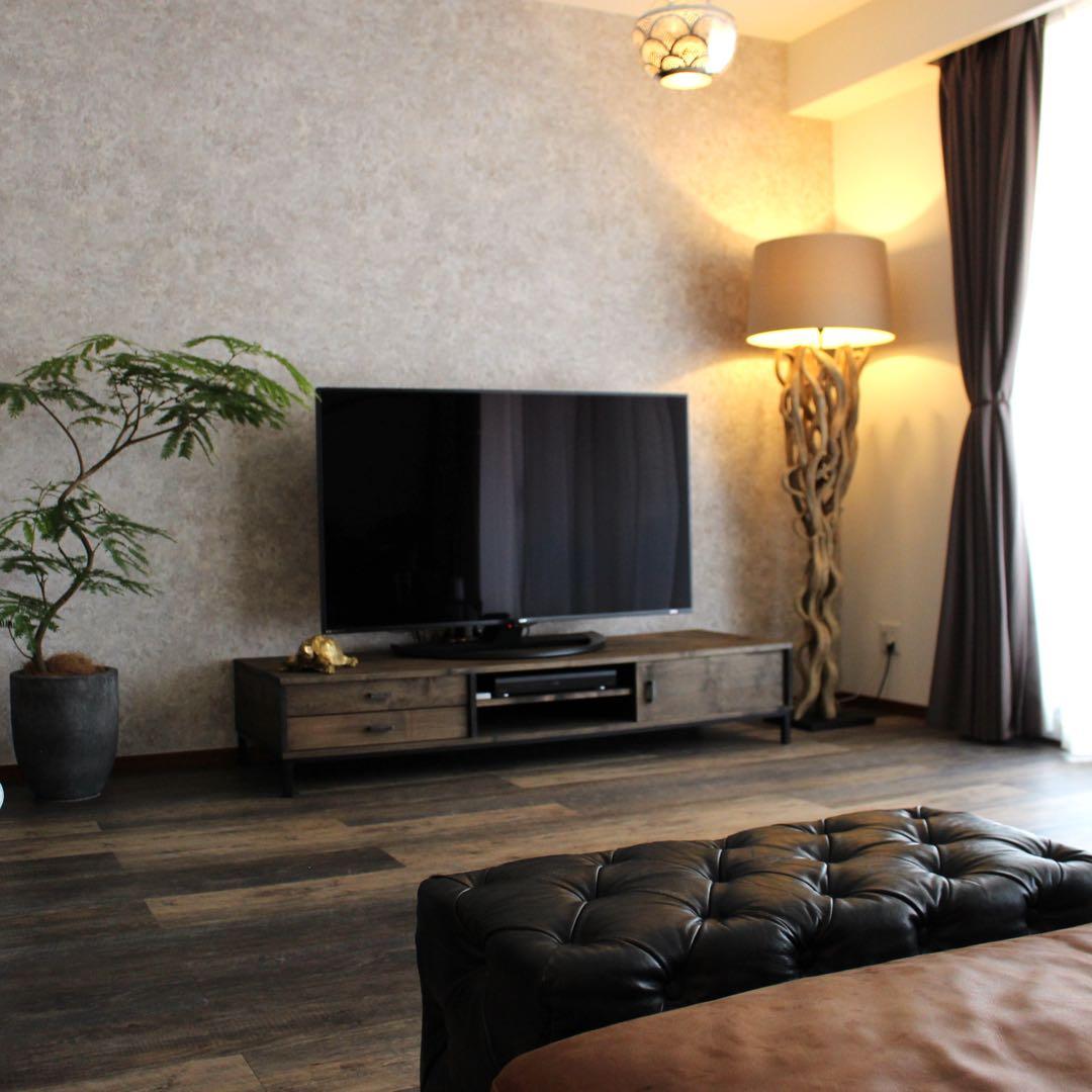 ひ*と様 美品 天然木 オーダー TVボード 幅180cm　古材風