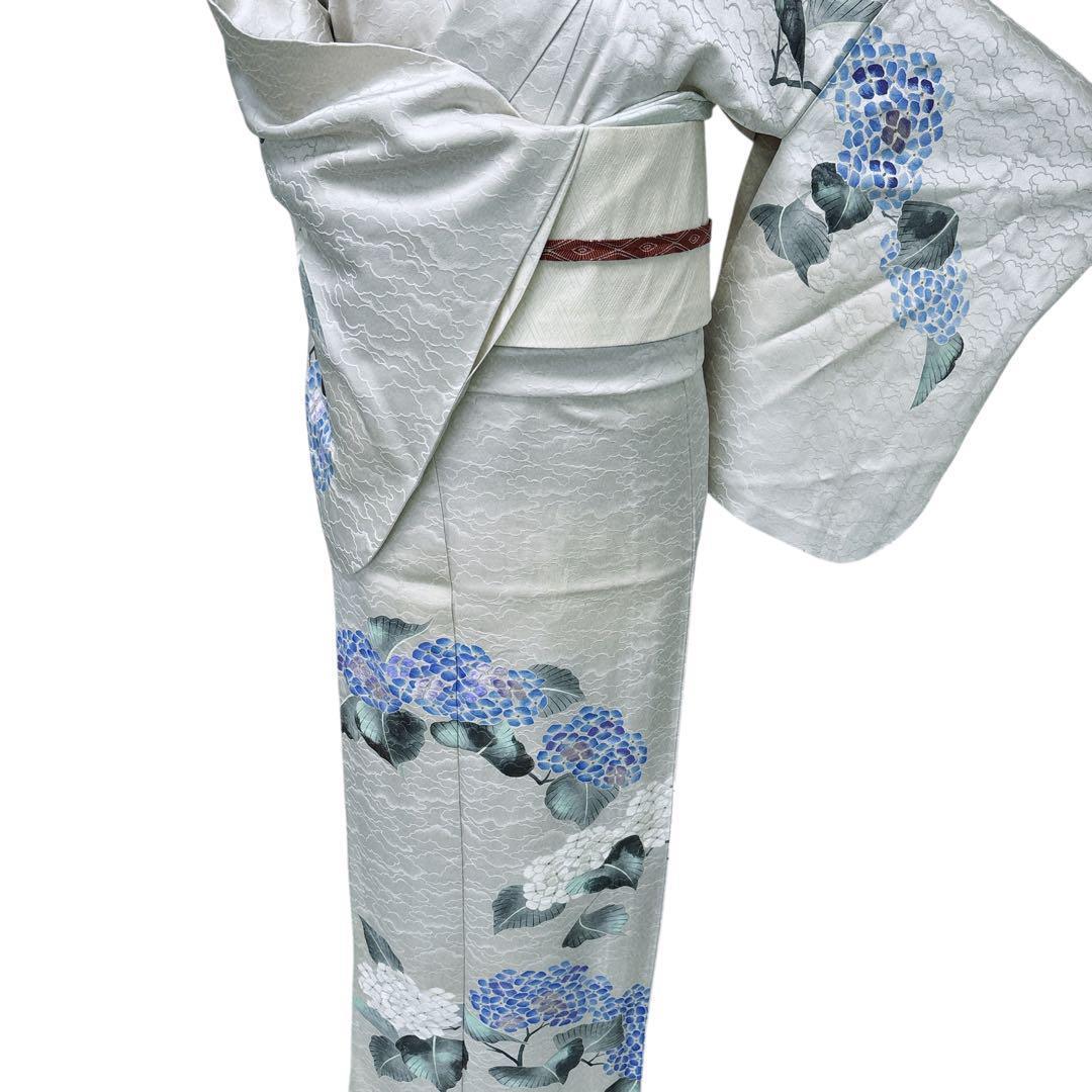 A66愛華 着物 刺繍　訪問着　単衣　おじさい模様　美品　正絹