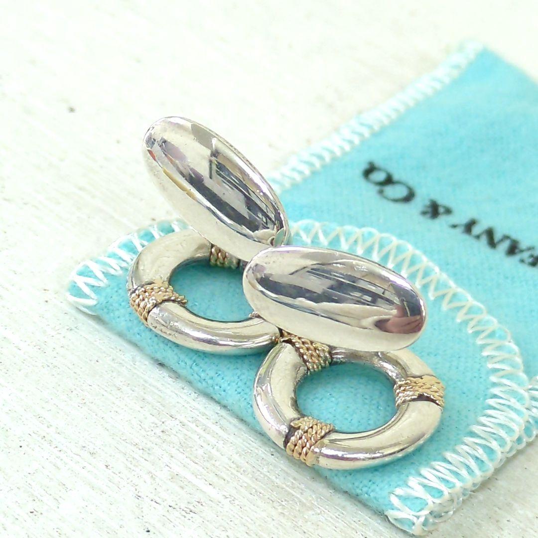 ティファニー サークル カフリンクス シルバー 14Kコンビ ヴィンテージ