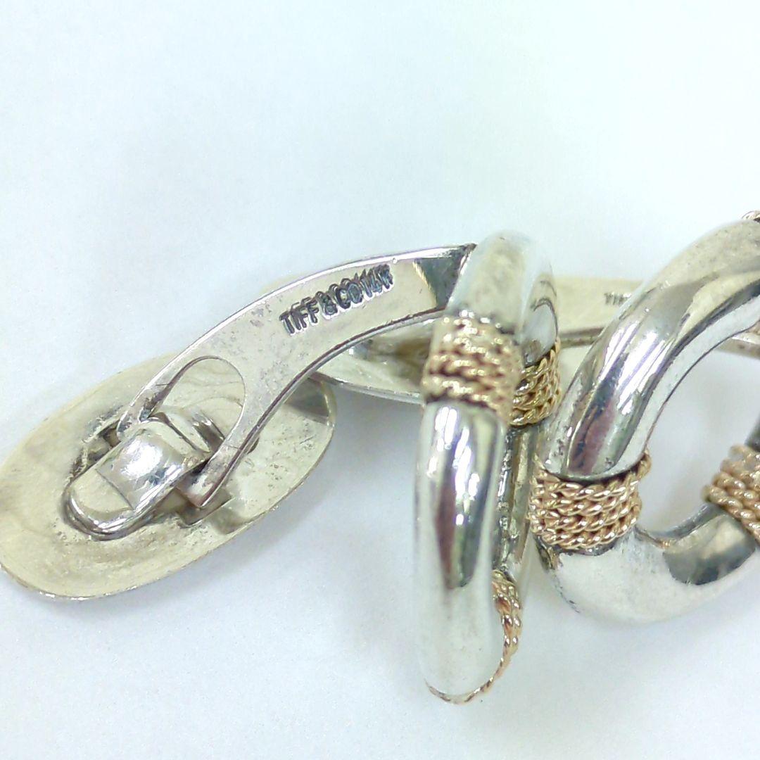 ティファニー サークル カフリンクス シルバー 14Kコンビ ヴィンテージ