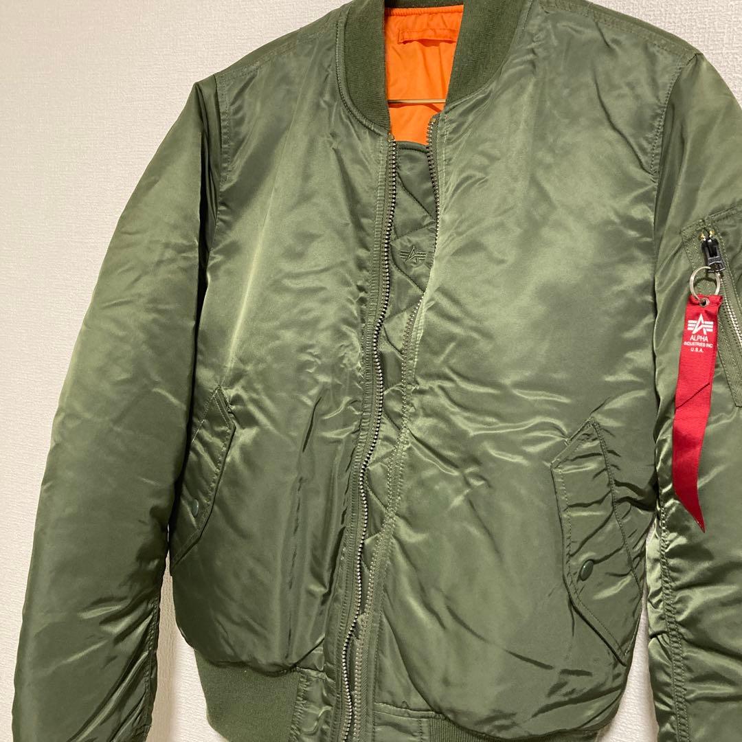 アルファ ALPHA MA-1 フライトジャケット グリーン 短丈 ミニタリー