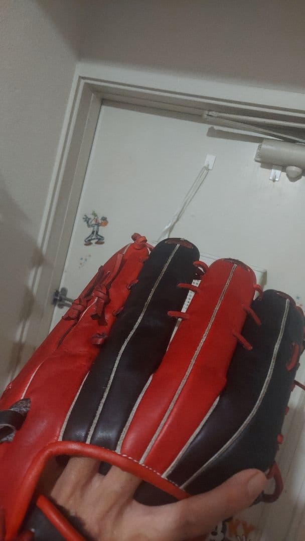 Fires 軟式グローブ 赤黒　大人用　外野用