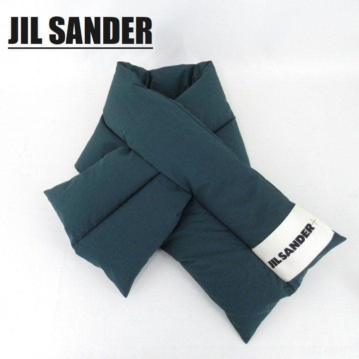 JIL SANDER ジルサンダー ダウンスカーフ マフラー グリーン
