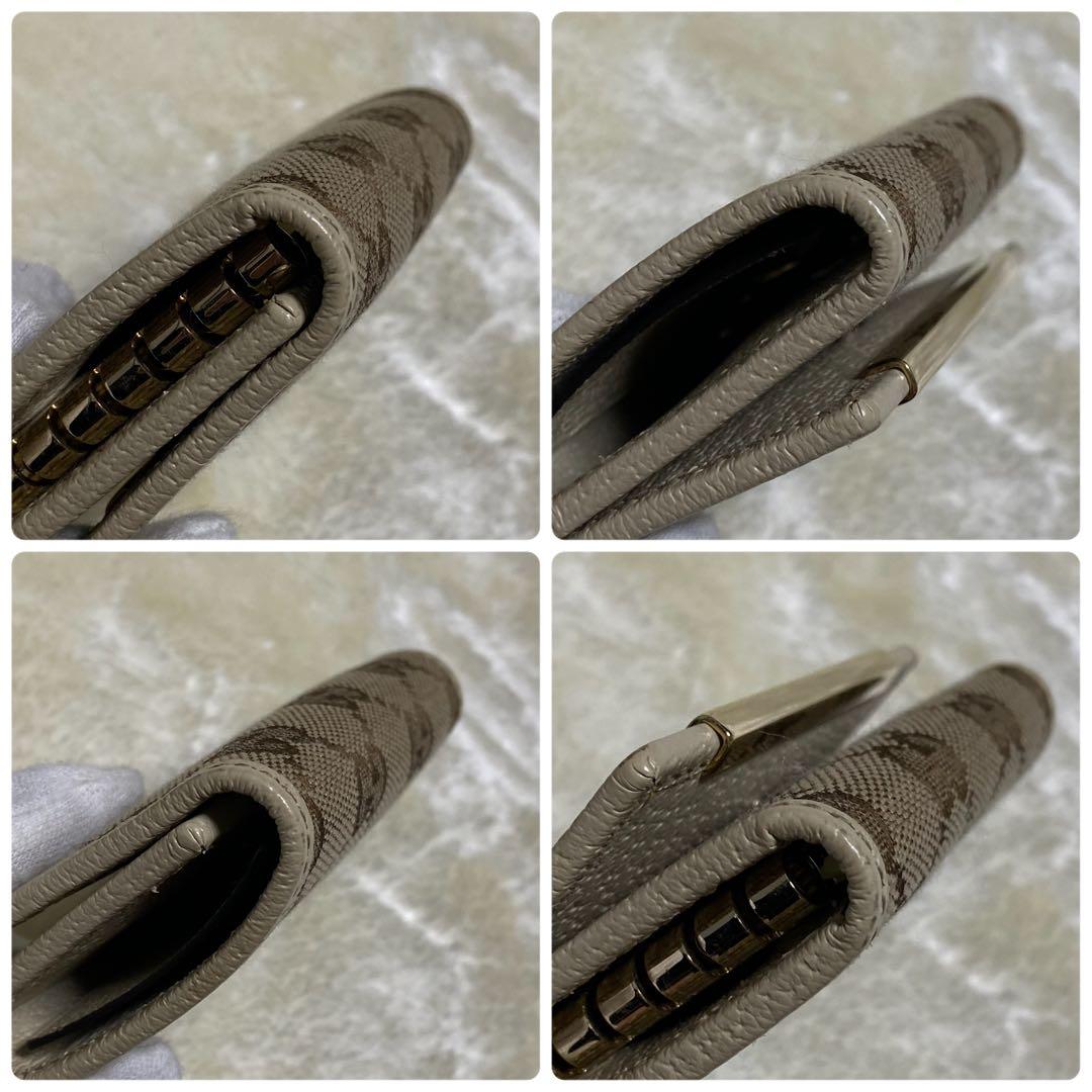 未使用保管品✨グッチ　6連キーケース GGキャンバス総柄　ゴールド金具　白レザー