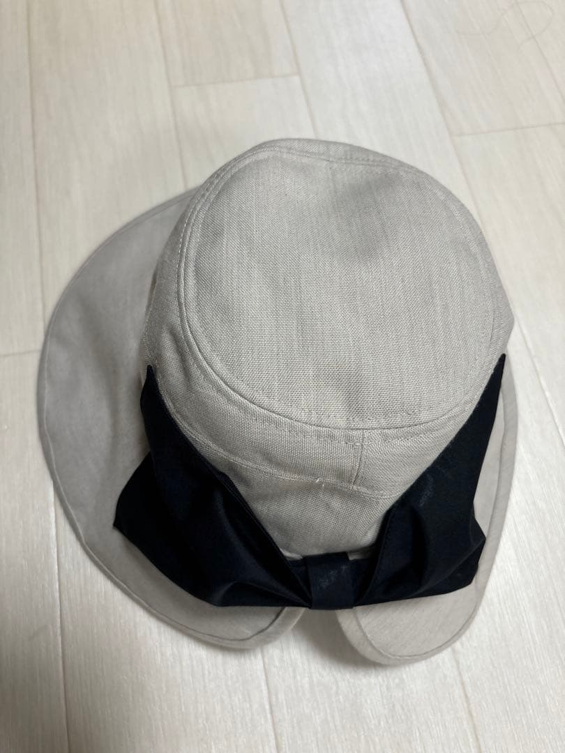 【美品】サンバリア100 ナチュラル・リボンハット