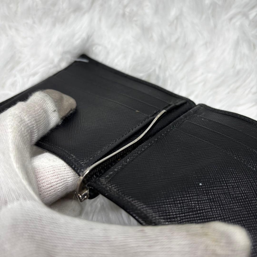 ✨美品✨ PRADA マネークリップ 型押し サフィアーノレザー ブラック　黒