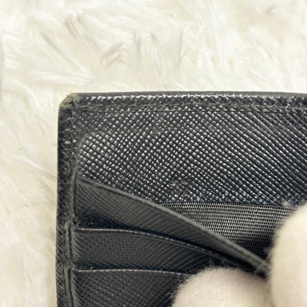 ✨美品✨ PRADA マネークリップ 型押し サフィアーノレザー ブラック　黒