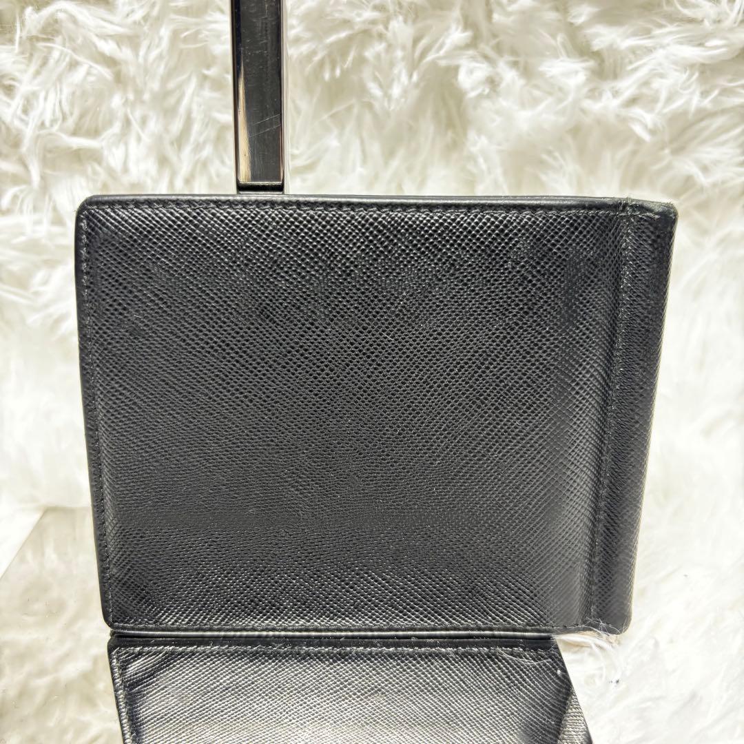 ✨美品✨ PRADA マネークリップ 型押し サフィアーノレザー ブラック　黒