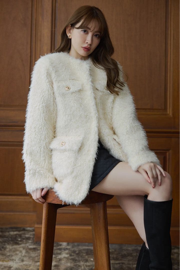 herlipto  Faux Fur Coat ecru S 完売品