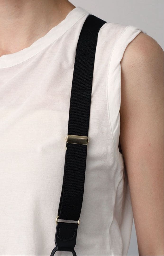 Curensology カレンソロジー　サスペンダーパンツ ブラックストライプ