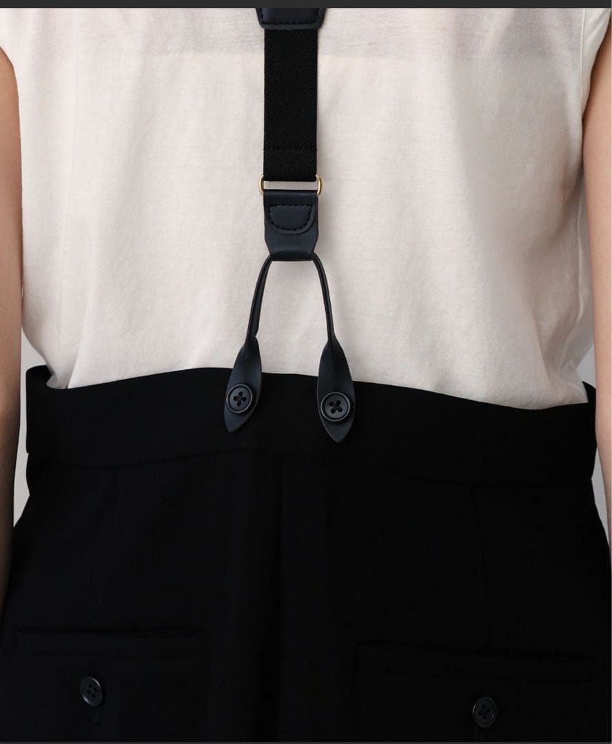 Curensology カレンソロジー　サスペンダーパンツ ブラックストライプ