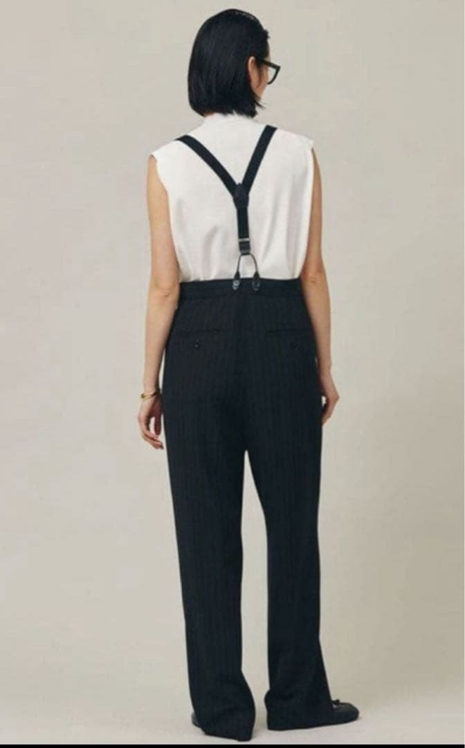 Curensology カレンソロジー　サスペンダーパンツ ブラックストライプ
