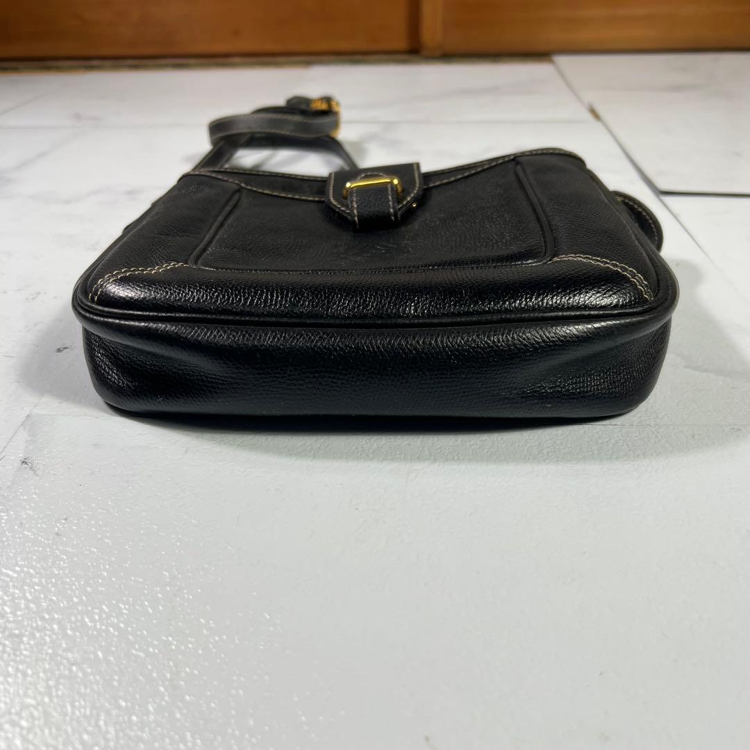 LOEWE ロエベ アナグラム ロゴ レザー ショルダーバッグ ゴールド金具