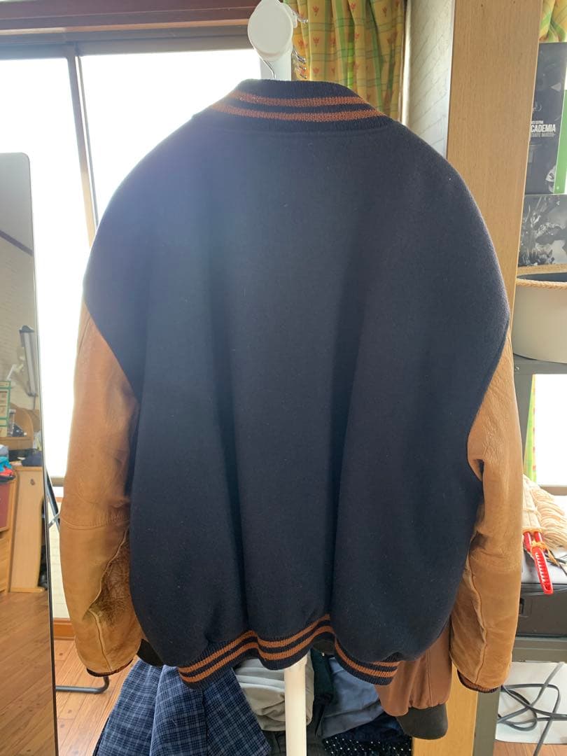 BROOKS BROTHERS スタジャン M ネイビー/ブラウン